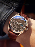 Men's Leather Strap Quartz Watch Alloy Watch