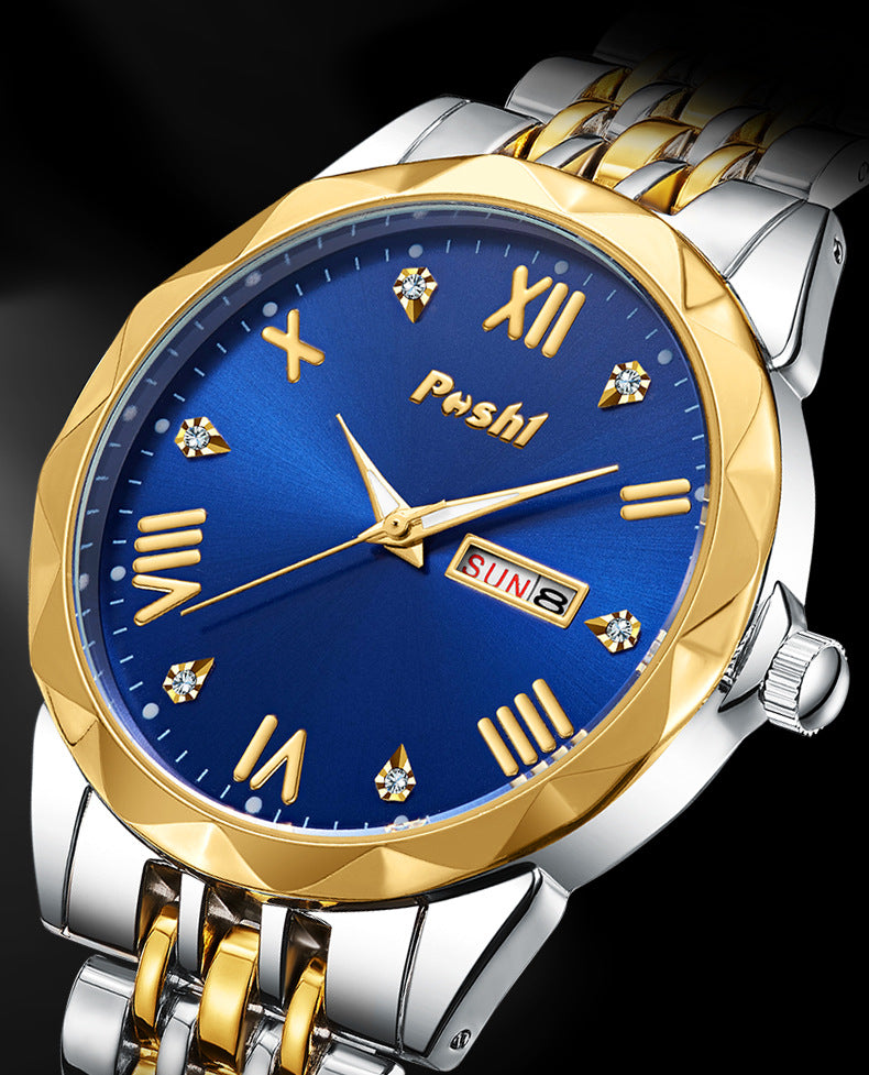 POSHI Quartz Watch Business Fashion Double Calendar Luminous Men&#039;s Watch Fashion