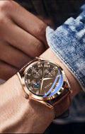 Men's Leather Strap Quartz Watch Alloy Watch