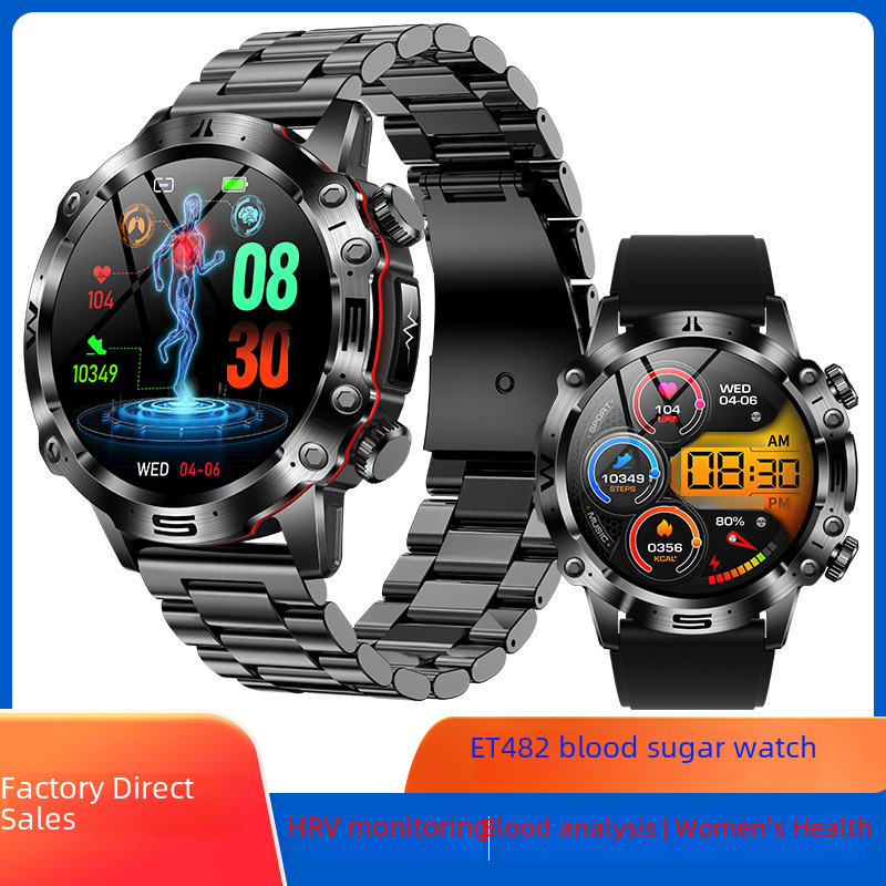 Cross-border Non-invasive Blood Glucose Body Temperature Blood Pressure Urea ECG Health Monitoring Outdoor Sports ET482 Smart Watch